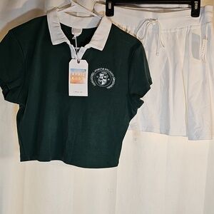 Nwt April Kiss Jr L 2 PC Top Skirt Set